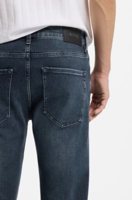 Slim-fit Delaware-jeans van superzacht stretchdenim, Donkerblauw