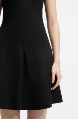 A-line dress with zip neck, Black