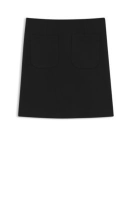 Punto Milano jersey mini skirt with front pockets, Black