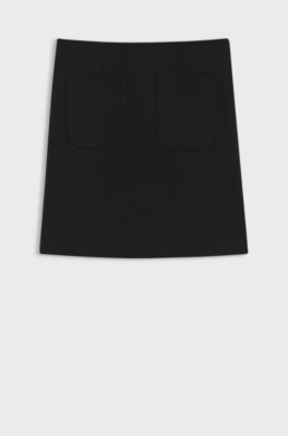 Punto Milano jersey mini skirt with front pockets, Black