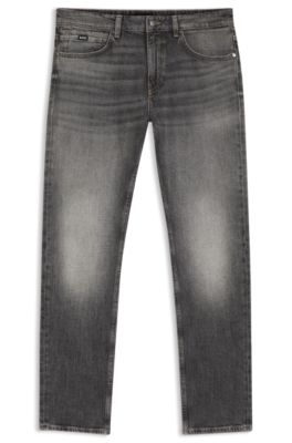 Delaware slim-fit jeans in black stretch denim, Dark Grey
