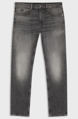 Delaware slim-fit jeans in black stretch denim, Dark Grey
