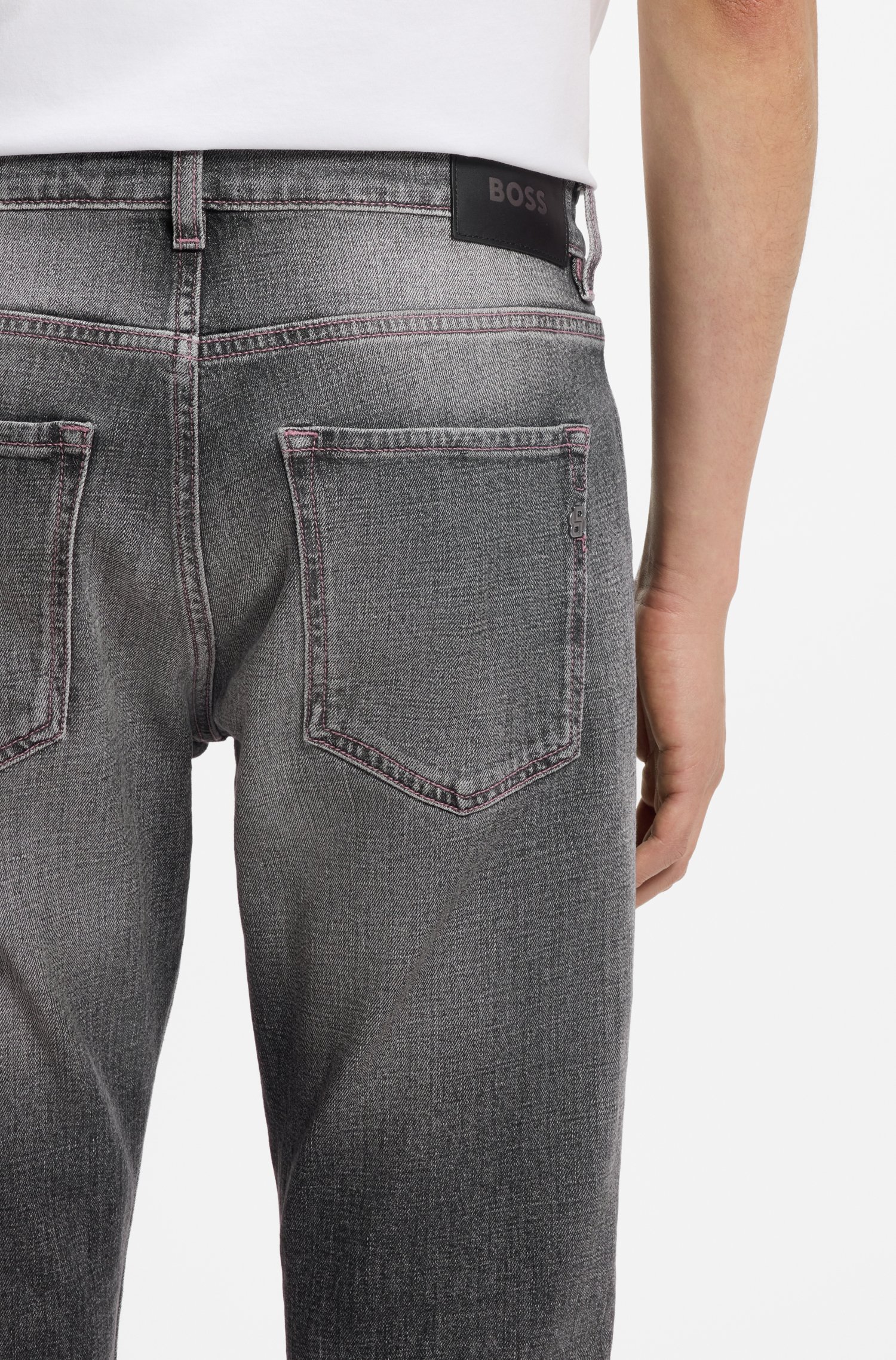 Boss Delaware slim-fit jeans in black stretch denim herr – bild 3