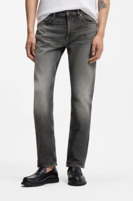 Delaware slim-fit jeans in black stretch denim, Dark Grey