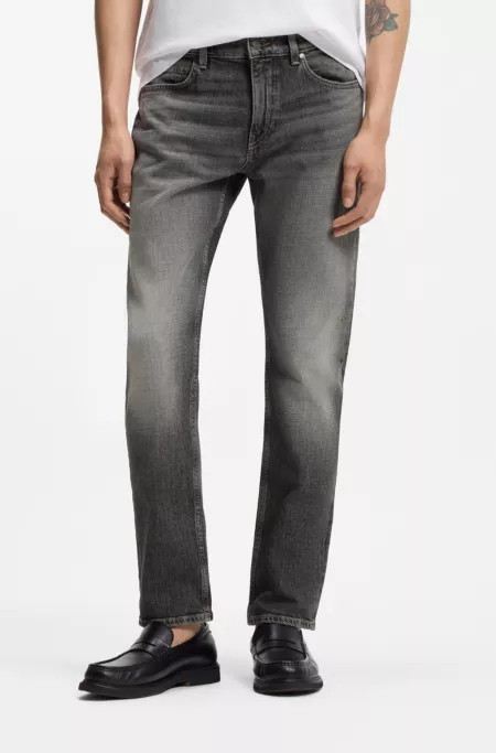 Delaware slim-fit jeans in black stretch denim
