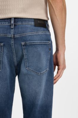 Jeans regular fit Maine in denim elasticizzato super morbido, Blu scuro