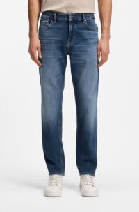 Maine regular-fit jeans in super-soft stretch denim, Dark Blue