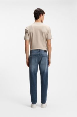 Regular-fit Maine-jeans van superzacht stretchdenim, Donkerblauw