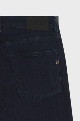 Maine-jeans med regular fit i indigobl&aring; denim, M&oslash;rkebl&aring;