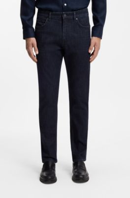 Maine-jeans med regular fit i indigobl&aring; denim, M&oslash;rkebl&aring;