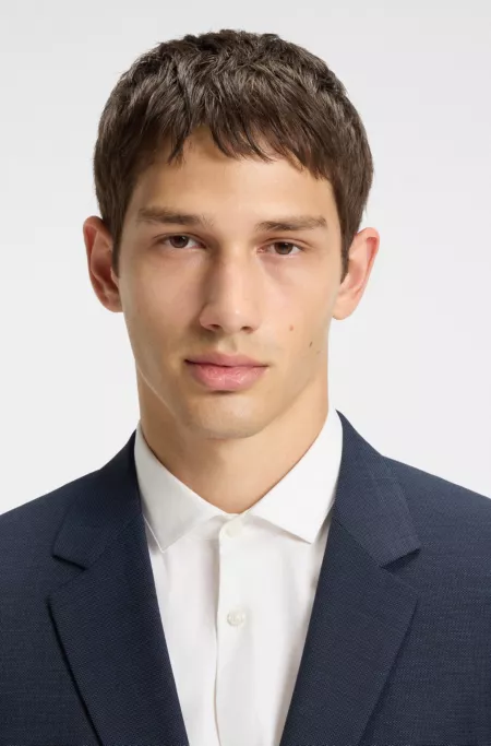 Two-piece slim-fit suit in micro-patterned wool