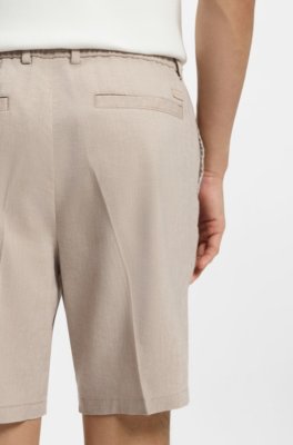 Boss Modern-fit shorts in a linen blend herr – bild 3