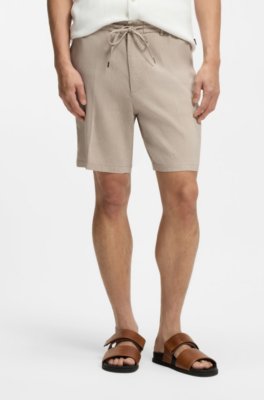 Modern-fit shorts in a linen blend