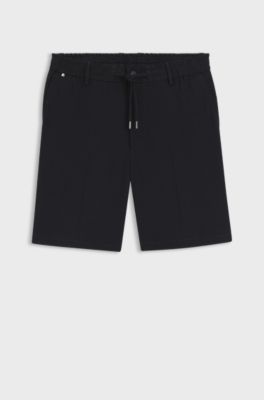 Modern-fit shorts in a linen blend, Dark Blue
