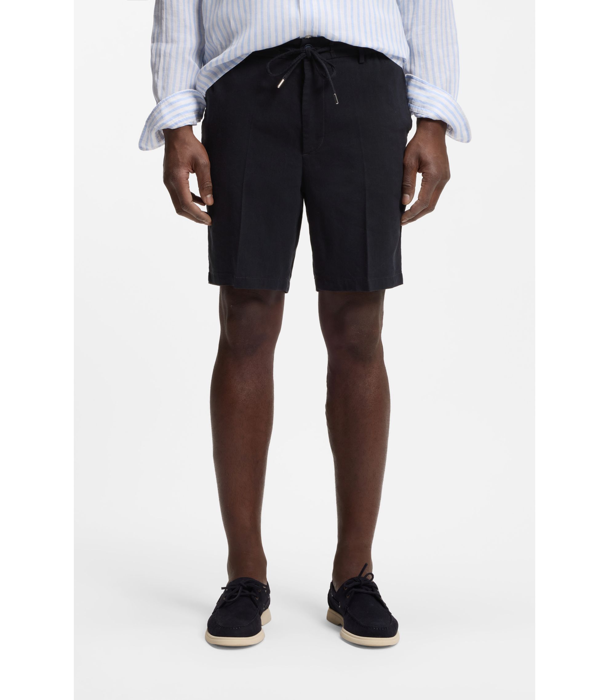 Modern-Fit Shorts aus Leinen-Mix