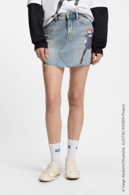 HUGO x Jujutsu Kaisen denim skirt with Nobara print, Blue
