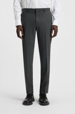 Two-piece slim-fit suit in wool-blend dobby, Grey