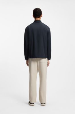 Relaxed-fit overshirt with water-repellent finish, Dark Blue