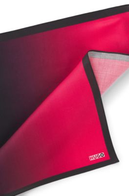 Degrad&eacute; pocket square with logo print, Dark pink