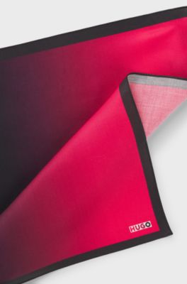Degrad&eacute; pocket square with logo print, Dark pink