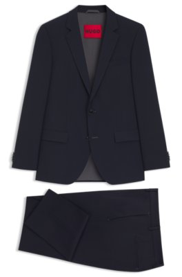 Two-piece slim-fit suit in stretch cloth