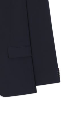 Zweiteiliger Slim-Fit Anzug aus Stretch-Gewebe, Dunkelblau