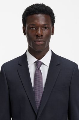 Two-piece slim-fit suit in stretch cloth, Dark Blue