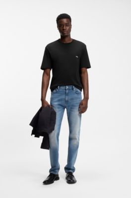 Cotton-jersey T-shirt with rear graphic, Black