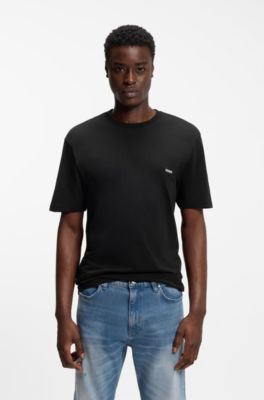 Cotton-jersey T-shirt with rear graphic, Black