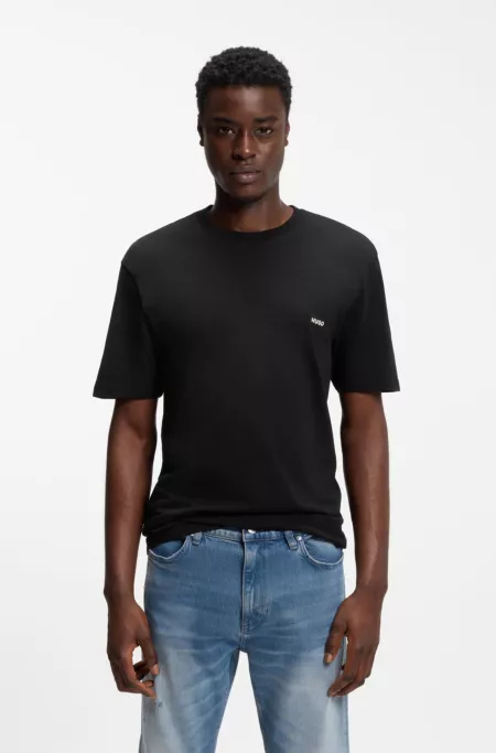 Cotton-jersey T-shirt with rear graphic