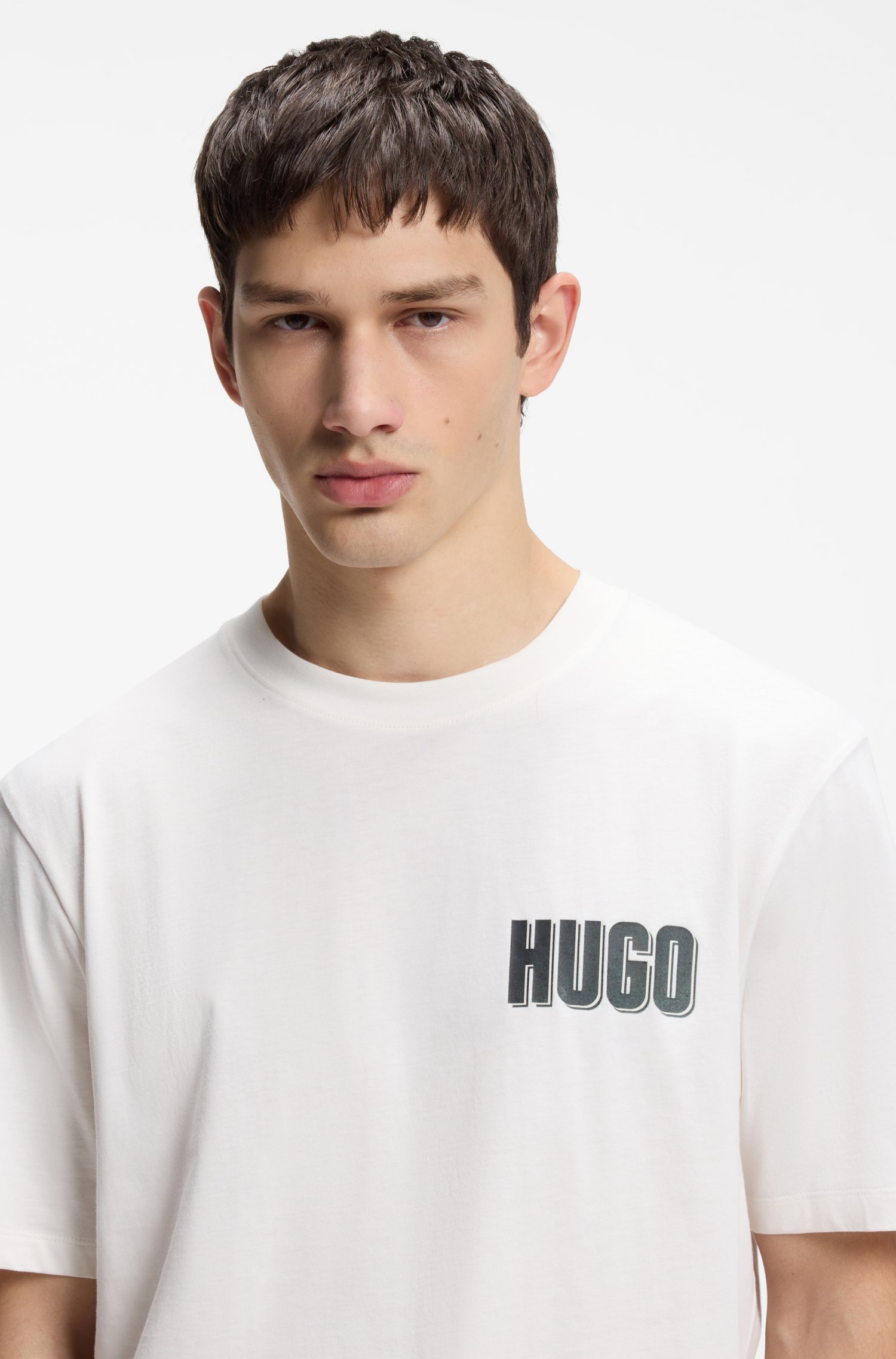 Hugo T-shirt 'Derlyns' beige / orangeröd herr – bild 3