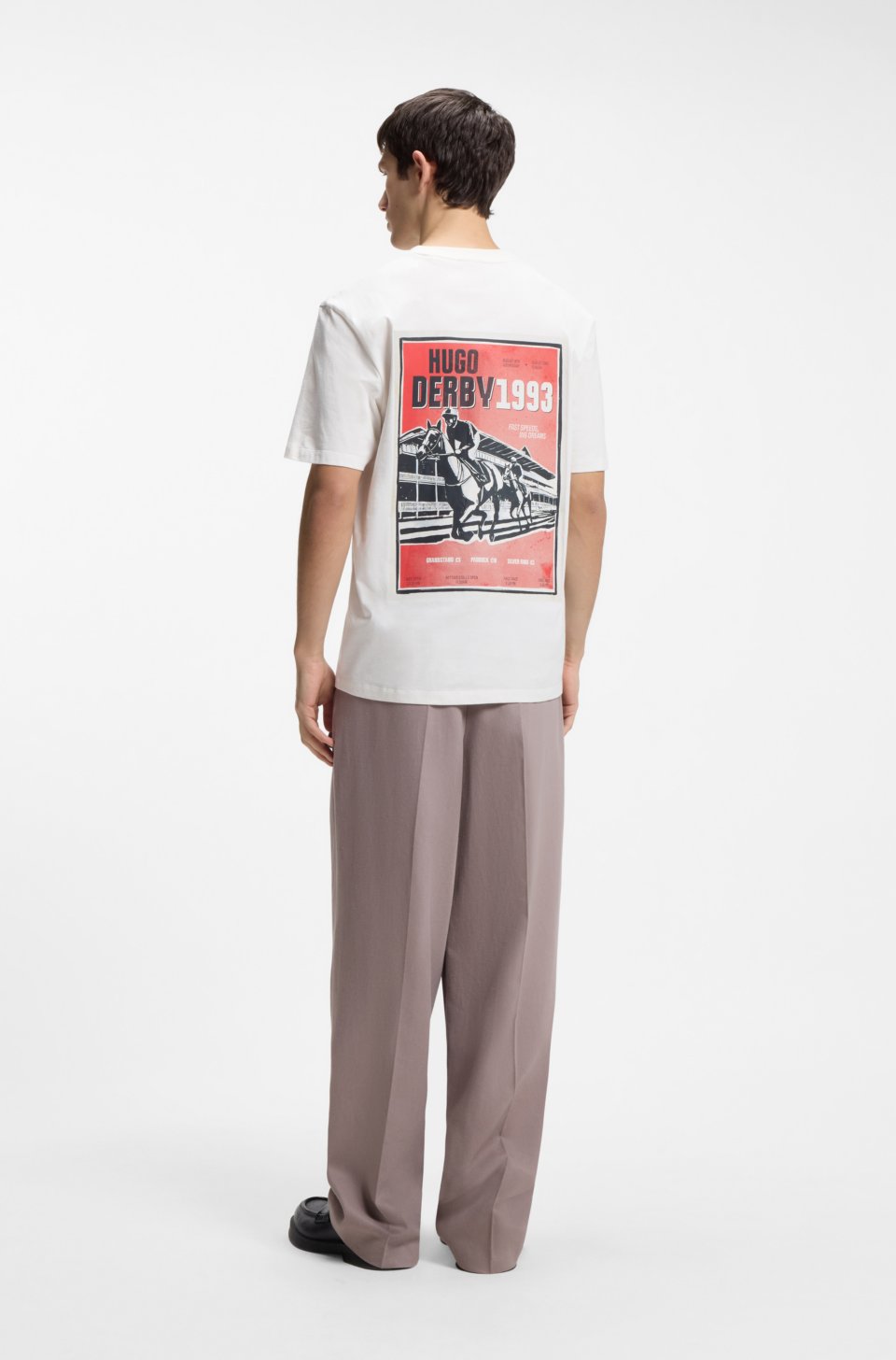 Cotton-jersey T-shirt with rear graphic