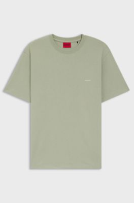 Cotton-jersey T-shirt with rear graphic, Light Green