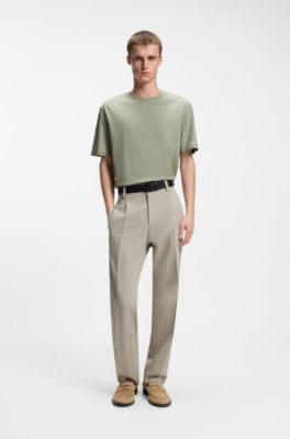 Cotton-jersey T-shirt with rear graphic, Light Green