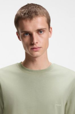 Cotton-jersey T-shirt with rear graphic, Light Green