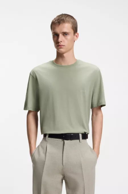 Cotton-jersey T-shirt with rear graphic