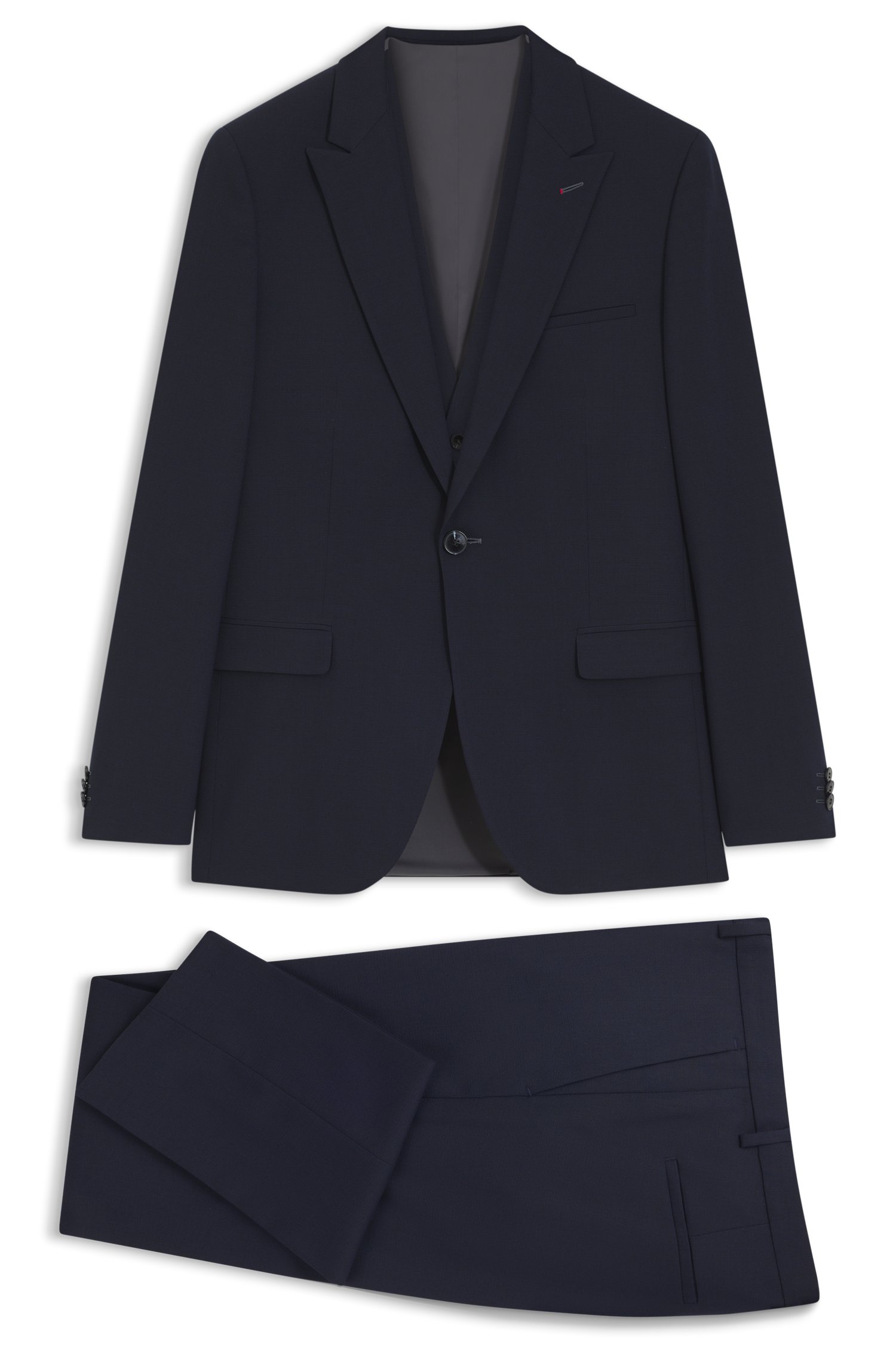 Hugo Three-piece extra-slim-fit suit in stretch dobby kostymer herr – bild 2