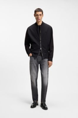 Leather loafers with branded metal trim, Black