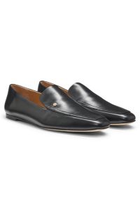 Loafer aus Leder mit Double-B-Monogramm, Schwarz