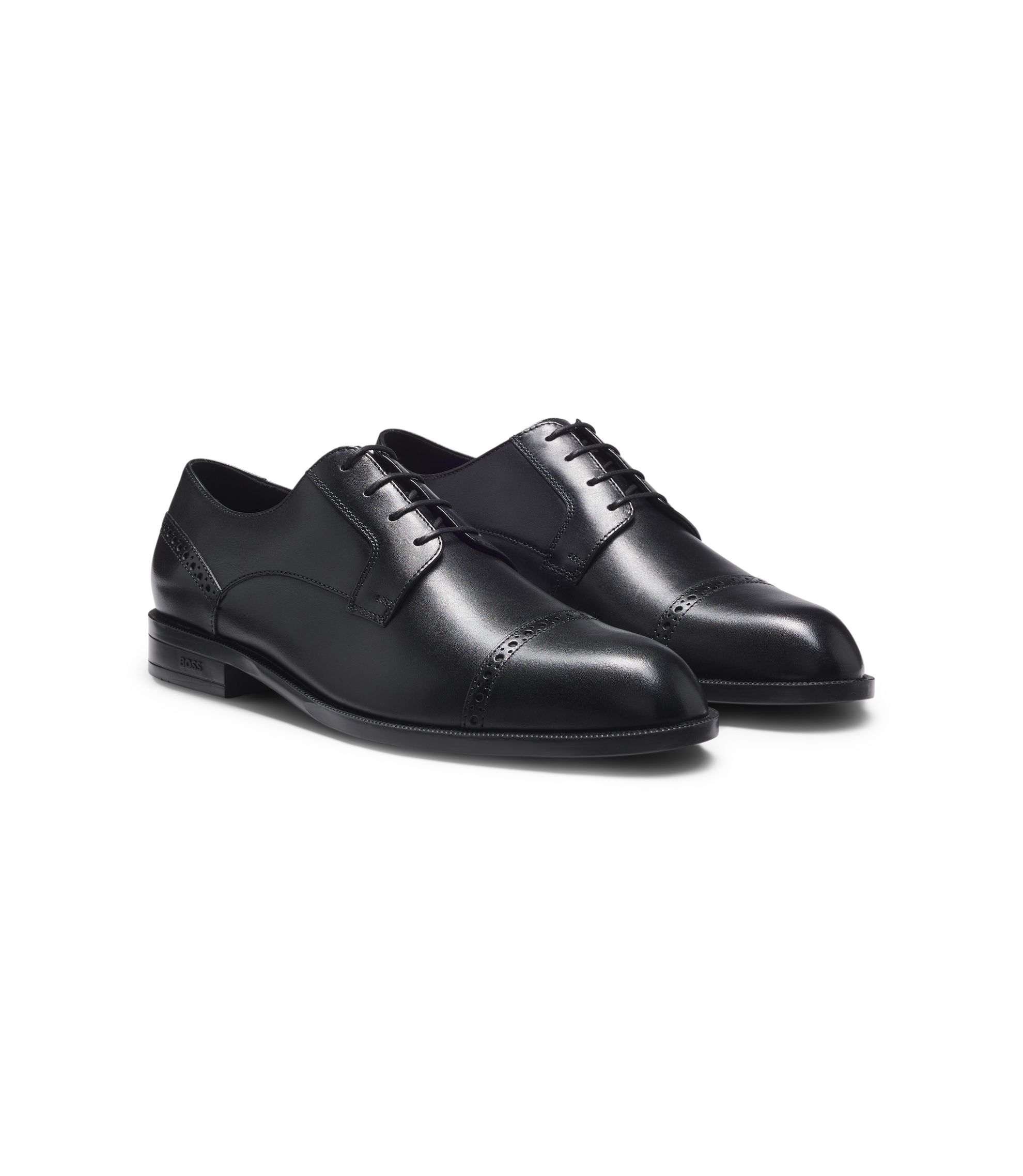 Derbys aus Leder mit Brogue-Details