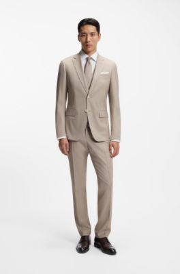 Leather Derby shoes with brogue details, Dark Brown