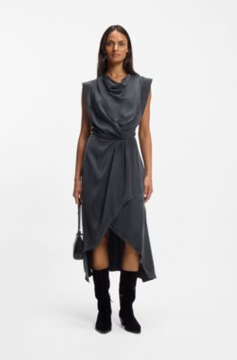 Suede boots with Cuban heel, Black