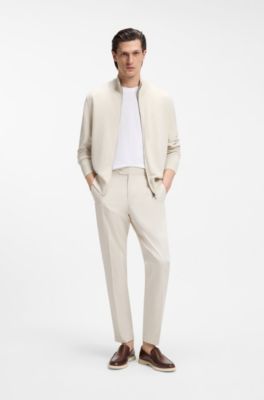 Leather moccasins with embossed logo, Brown