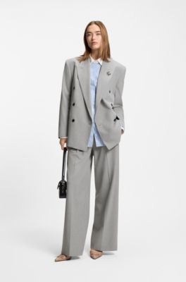 Stacked-logo mules with bow trim, Beige