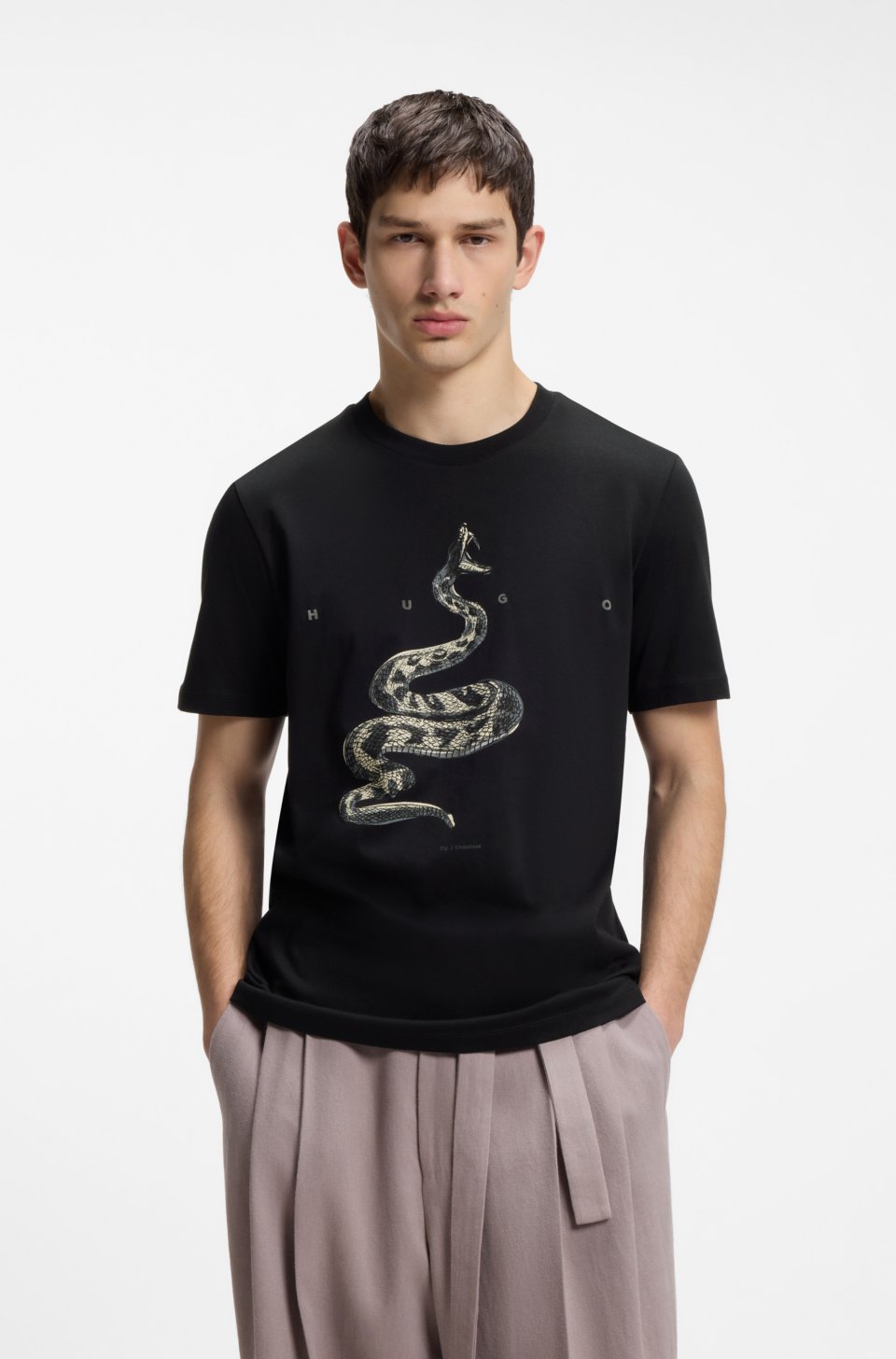 Cotton-jersey T-shirt with spaced-out logo