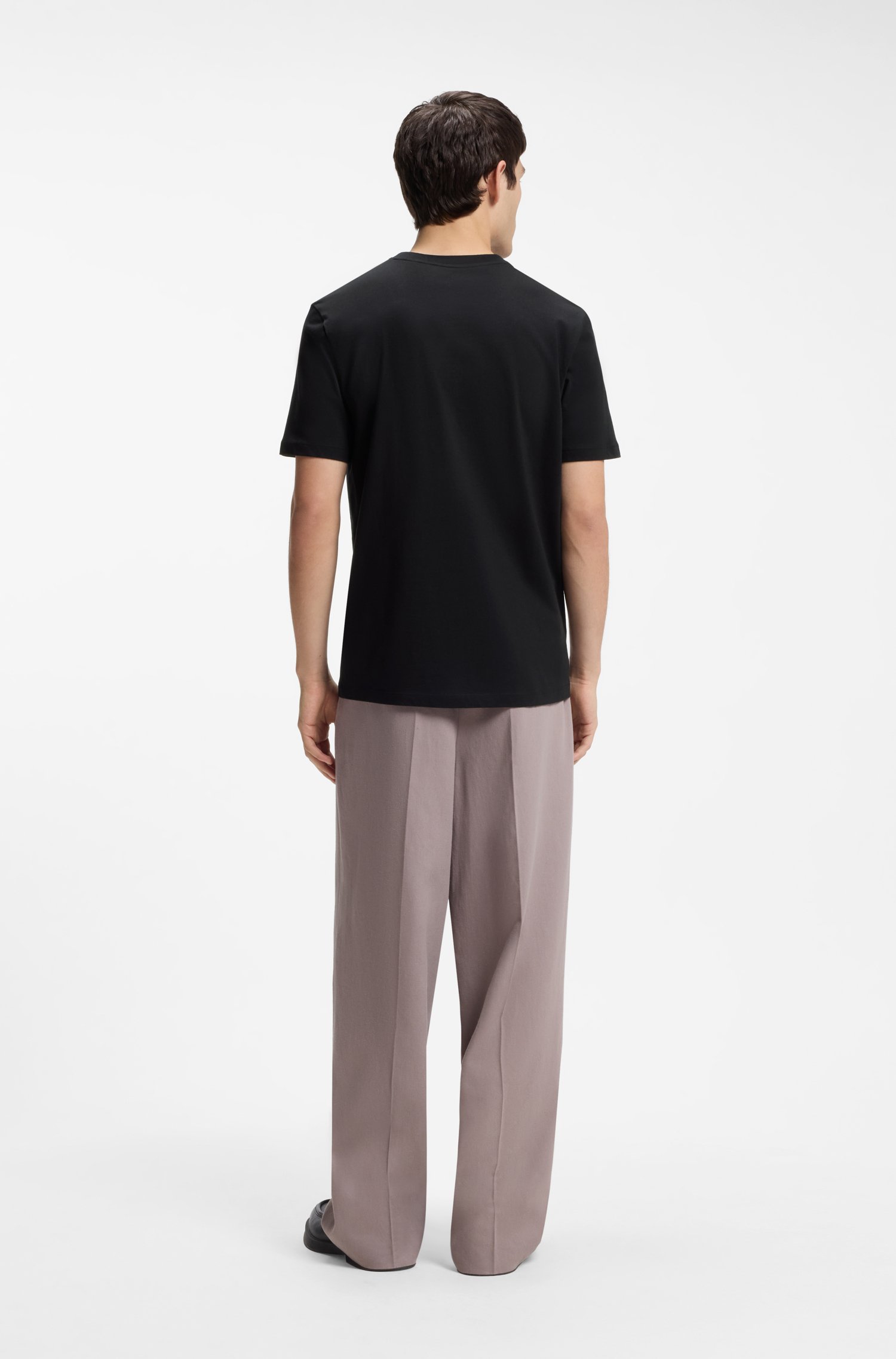 Hugo Cotton-jersey T-shirt with spaced-out logo herr – bild 3