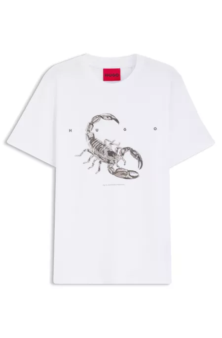 Cotton-jersey T-shirt with spaced-out logo