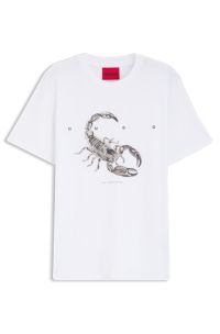 Cotton-jersey T-shirt with spaced-out logo, White