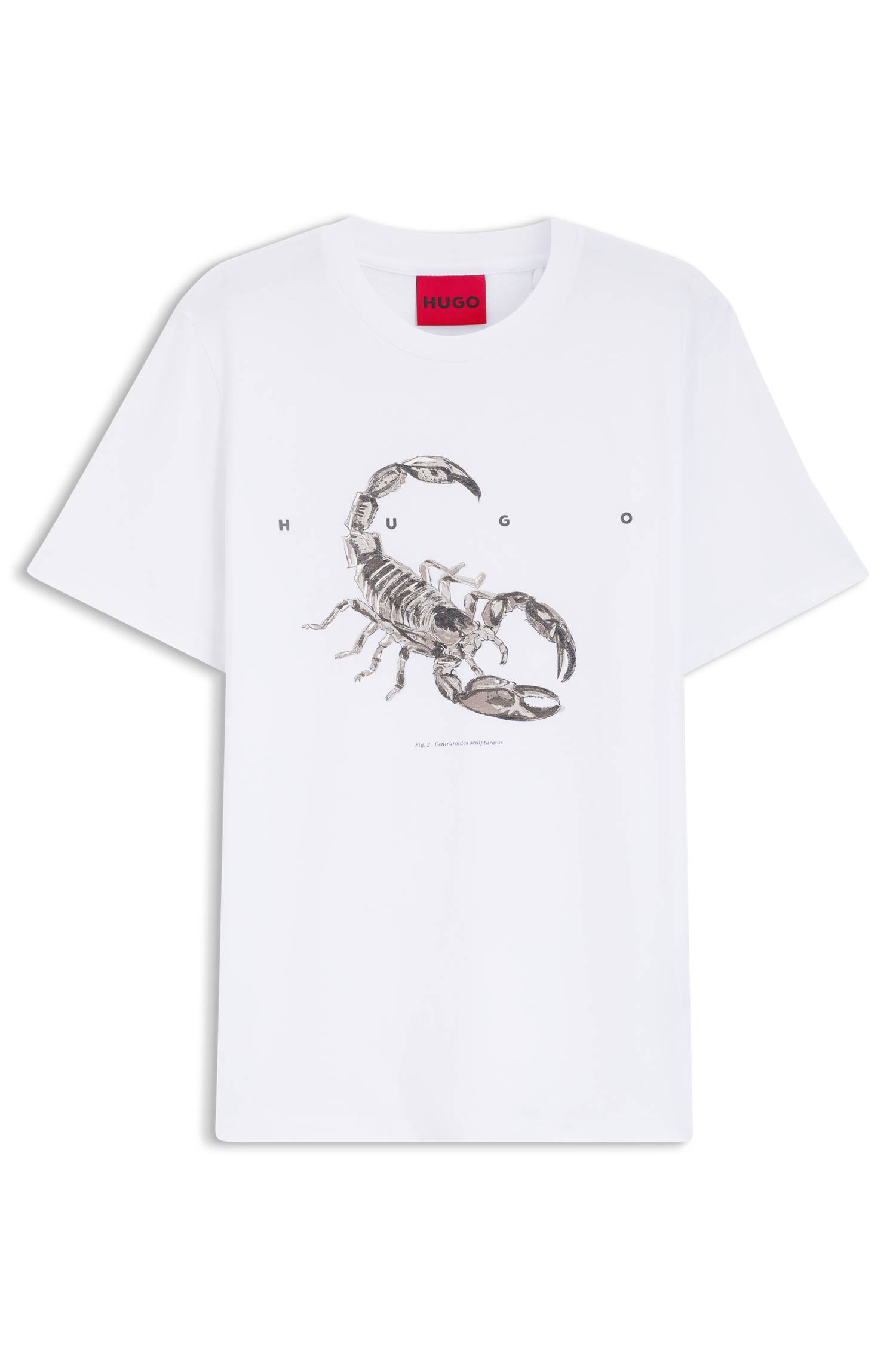 Hugo Cotton-jersey T-shirt with spaced-out logo herr – bild 4