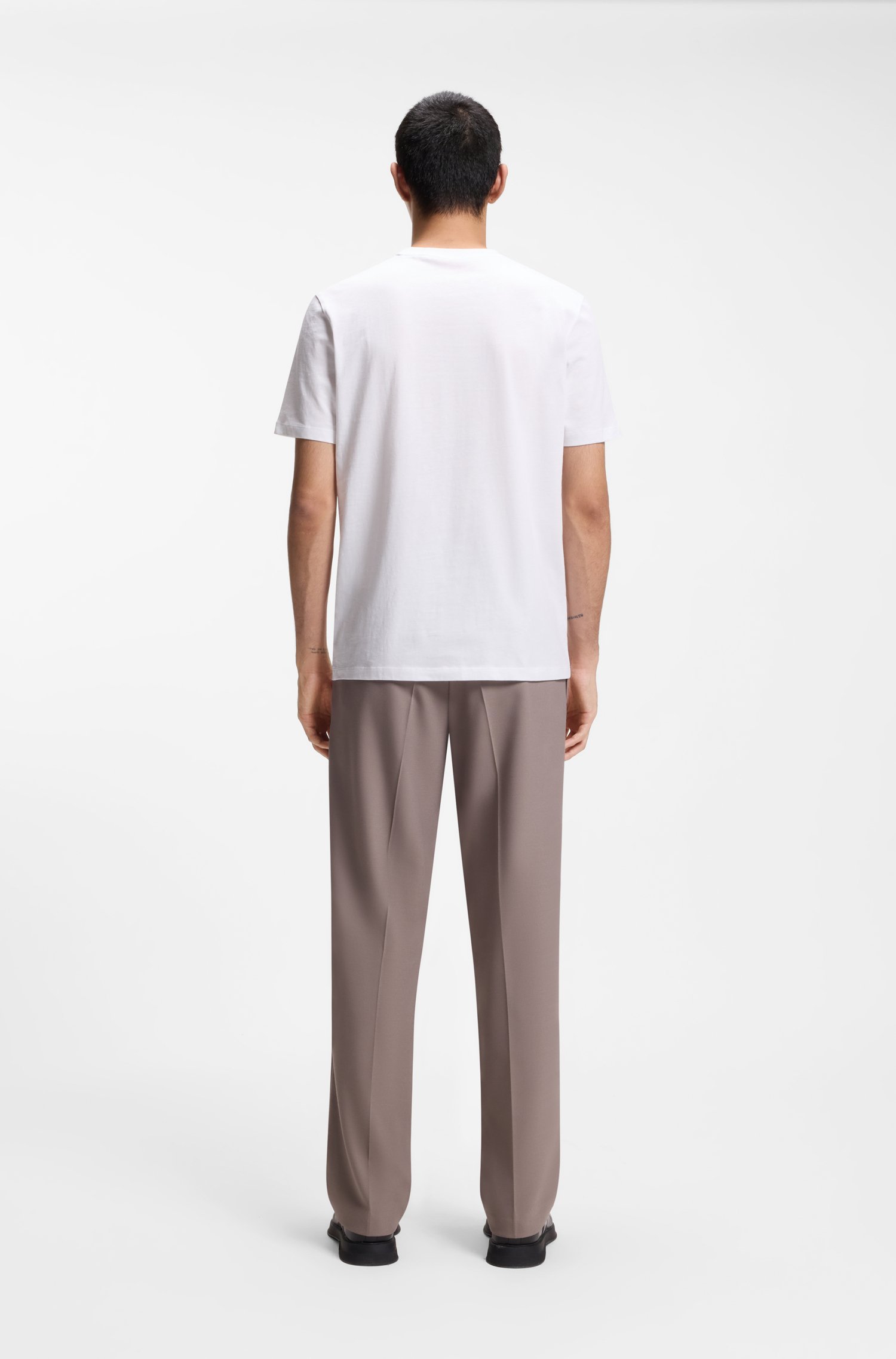 Hugo Cotton-jersey T-shirt with spaced-out logo herr – bild 3